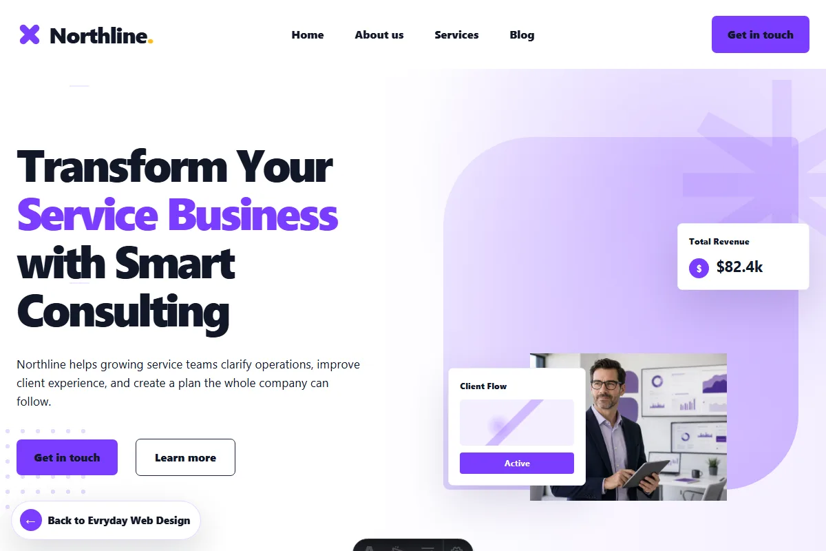 Northline service and corporate consultation website demo homepage preview
